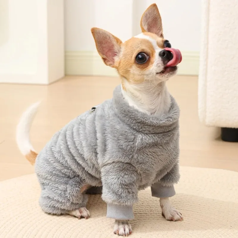Ropa cálida de invierno para perros pequeños, medianos y grandes, chaqueta suave para mascotas a prueba de viento, abrigo para mascotas al aire libre, bonito disfraz de Polar para Chihuahua y Pug - imagen 4