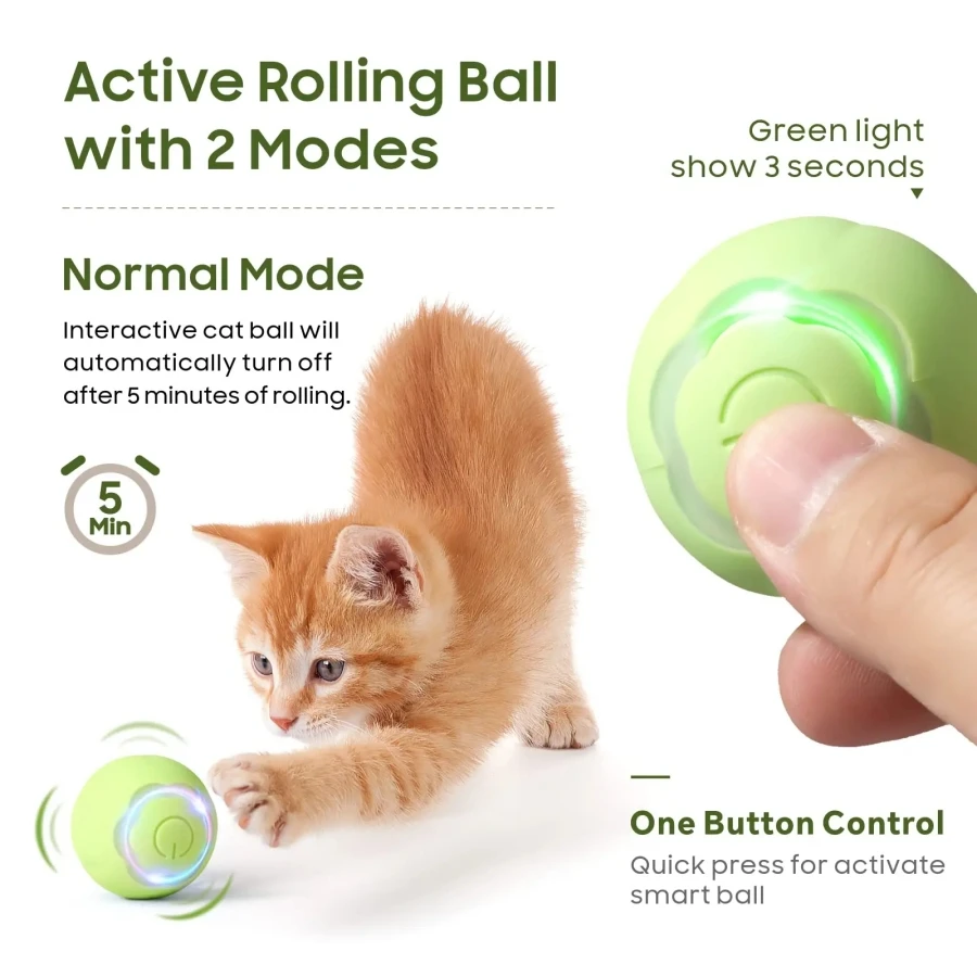 Juguete interactivo automático para gatos, pelota de entrenamiento inteligente para mascotas, juguete para gatitos, juguete para jugar en interiores - imagen 5