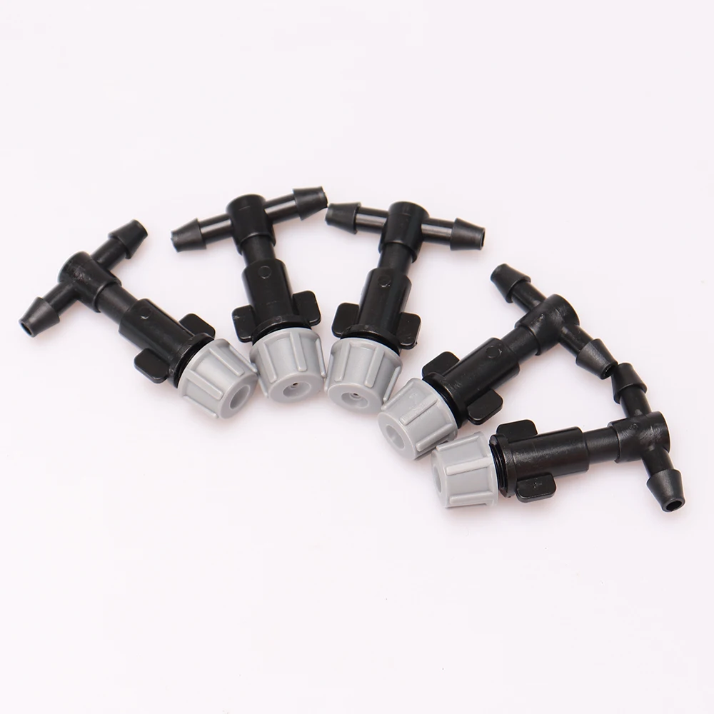 50 Uds. Boquilla de cabezales de aspersor de nebulización de jardín de riego de plástico con juntas en T para riego por nebulización