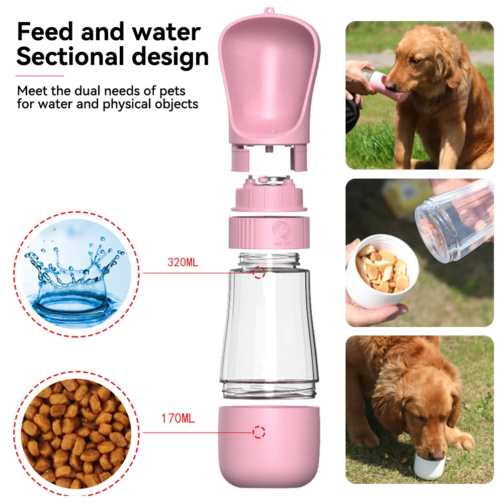 Botella de agua 3 en 1 para perro, accesorio portátil para mascotas, alimentador para perros y gatos, tazón para beber, accesorios para perros - imagen 5