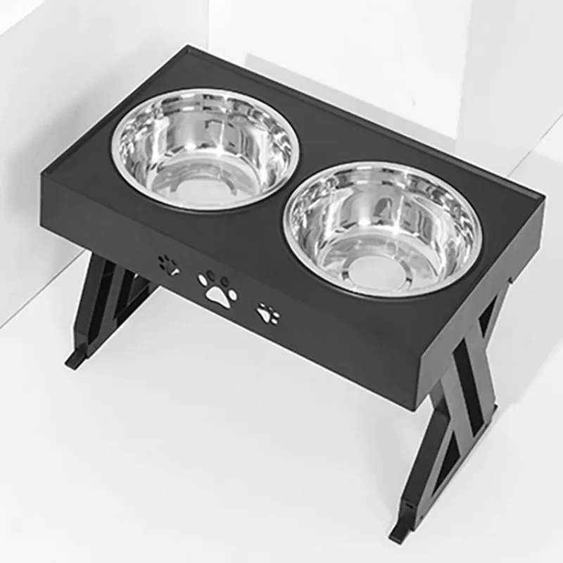 Cuencos ajustables para perros, alimentador doble elevado, alimentación para mascotas, comida para gatos, cuencos de agua con soporte, Tabel elevador de acero inoxidable para perros - imagen 5