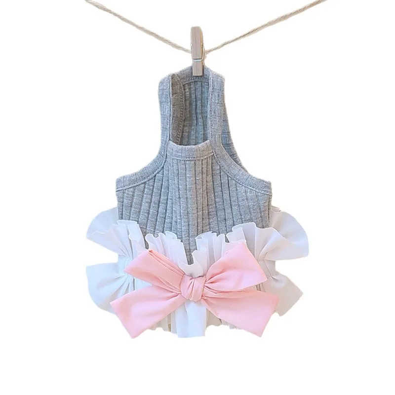 Vestido de princesa para perro, estampado de verano con botón de lazo, falda bonita y dulce para cachorro y gato, ropa fina para fiesta de boda y Chihuahua - imagen 5