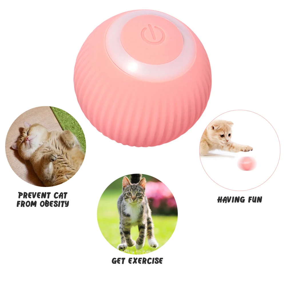 Bola rodante inteligente para gatos, juguete interactivo para mascotas, resistente a las mordeduras, eléctrico, jugar en interiores - imagen 2