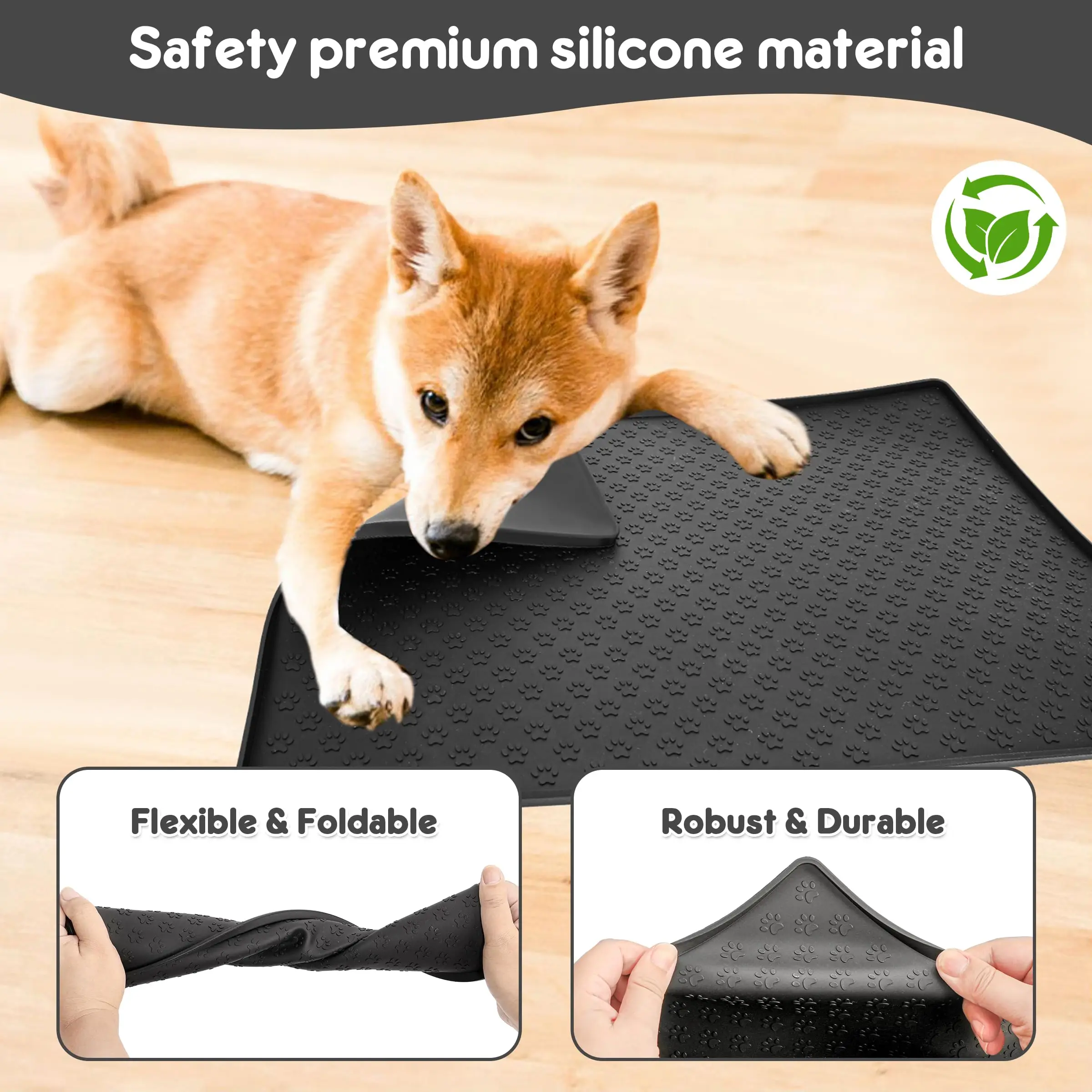 Mantel Individual para mascotas, sin pastillas, fácil de limpiar, plegable, estera de alimentación para perros y gatos, estera impermeable antideslizante de silicona para mascotas - imagen 2