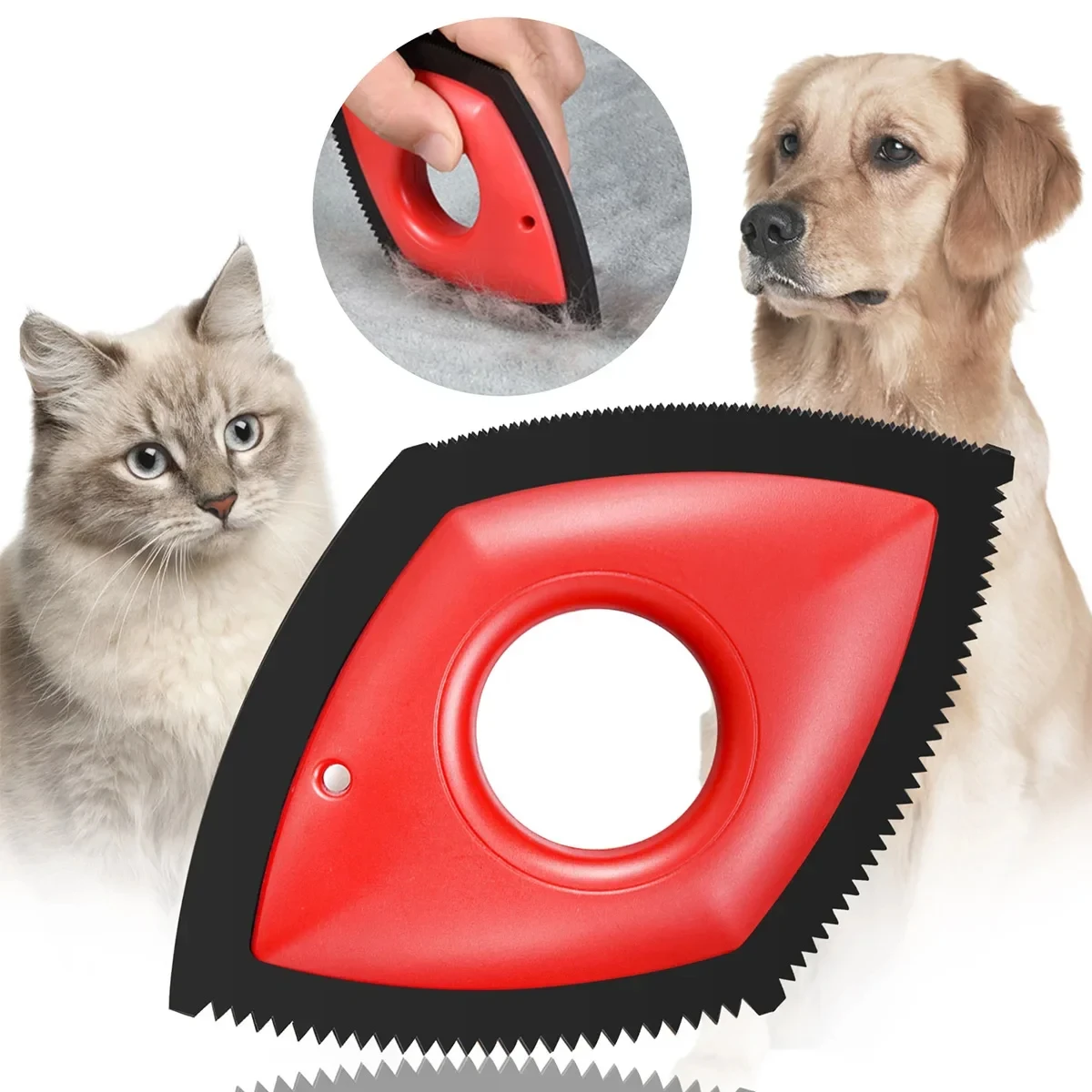 Cepillo quitapelos multifunción para perros, gatos y alfombras