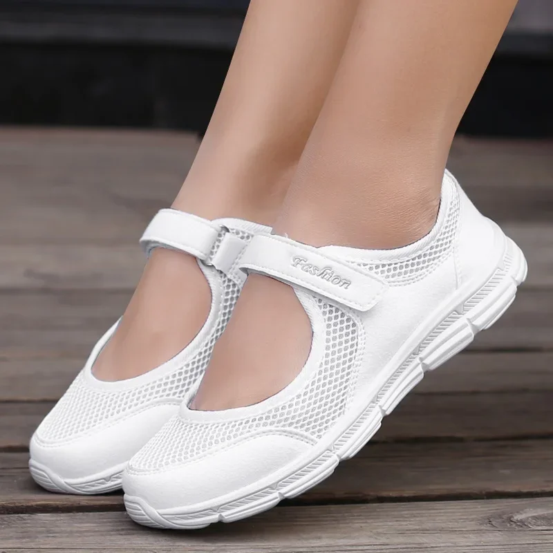 Nuevas zapatillas de deporte informales de moda de verano para mujer, zapatos transpirables de malla, zapatos deportivos para caminar y correr - imagen 2