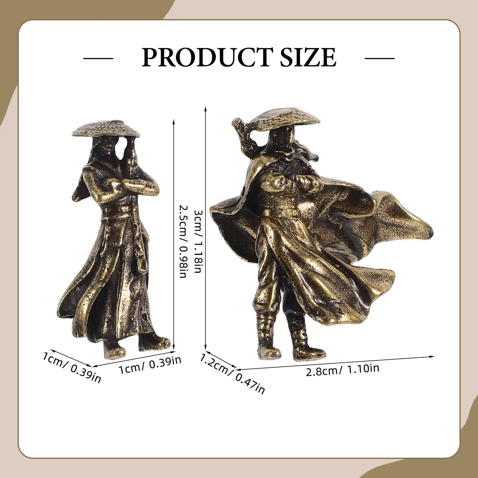 Mini People Figurines Alloy Kung Fu Statues Vintage Landscape Ornaments Chinese Garden Decoration for Home Tabletop Bonsai