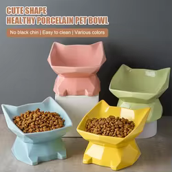 Cuenco elevado de cerámica para gato y perro – Protector de cuello