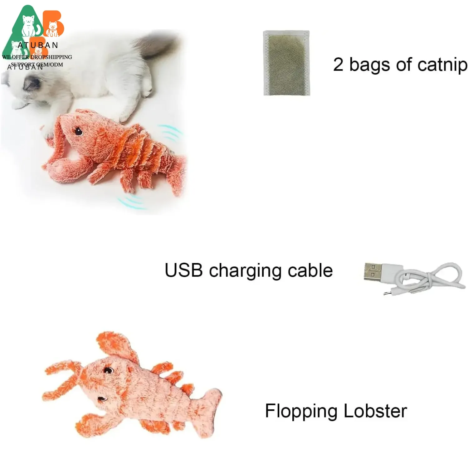Juguete langosta para gatos y perros pequeños – Hierba gatera masticar - imagen 4