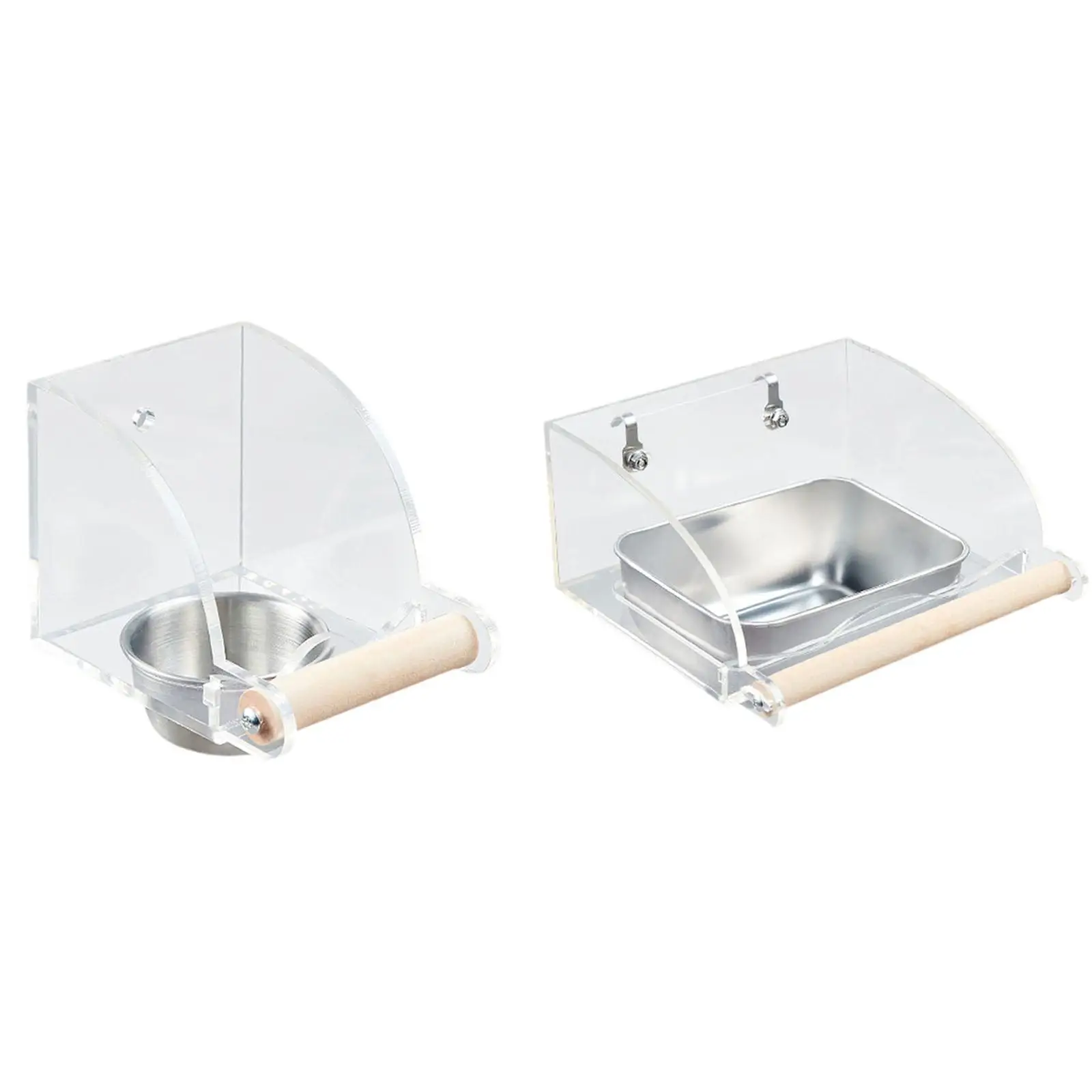 Comedero para jaula de pájaros sin desorden, cuenco de alimentación transparente para periquitos y postros de cacatúas