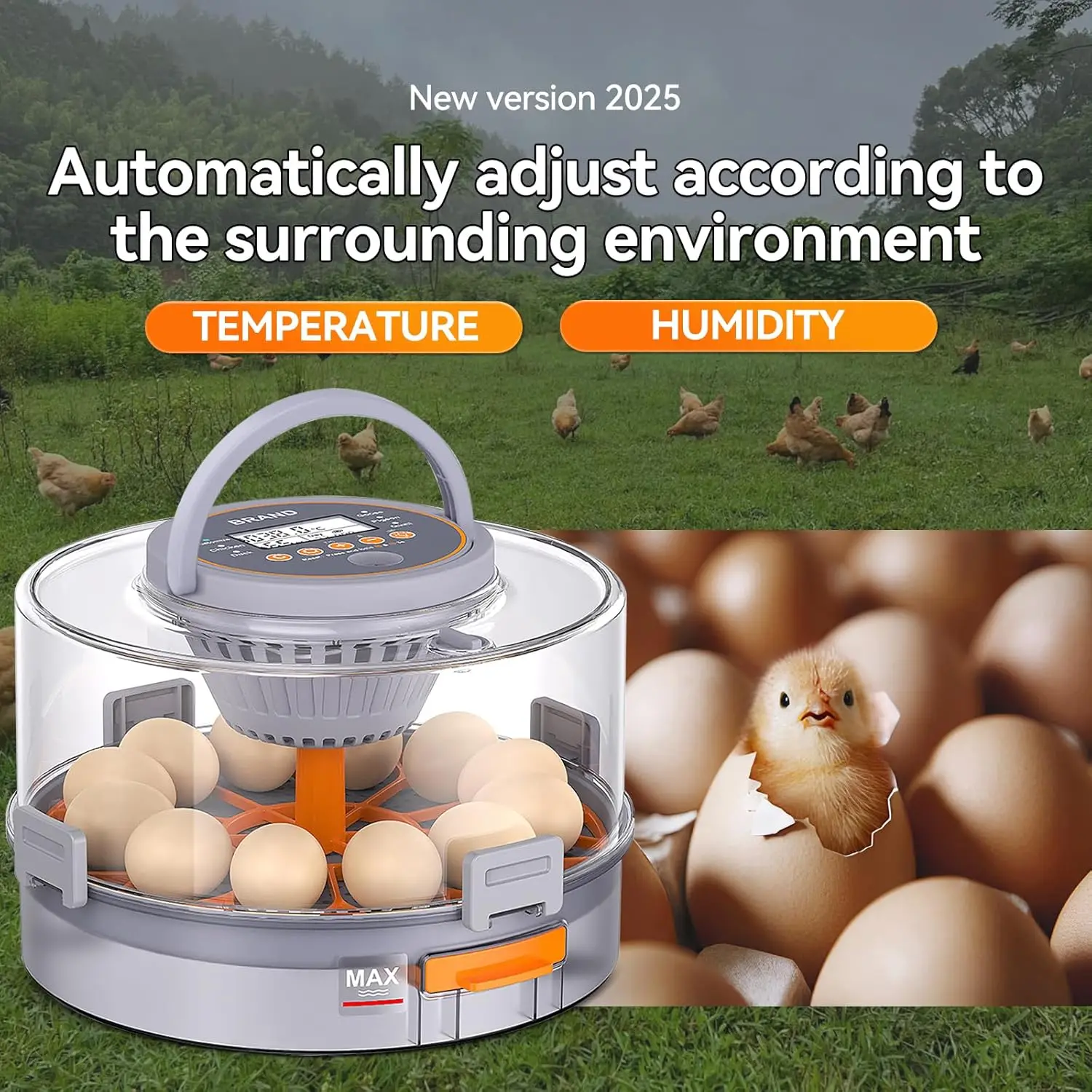 Incubadora de huevos con giro automático y control de humedad - imagen 2