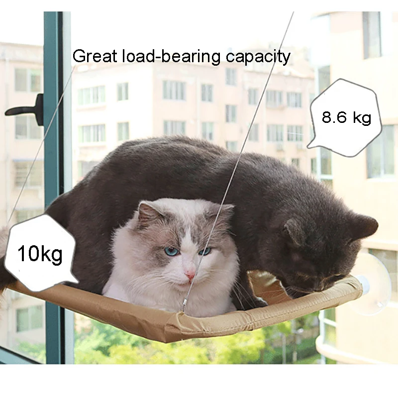 Hamaca para gatos con ventosa para todas las estaciones, supercapacidad de carga, cama de succión fácil de instalar, accesorios para mascotas Oxford - imagen 5
