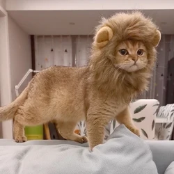 Peluquín melena de león regulable para gatos y perros
