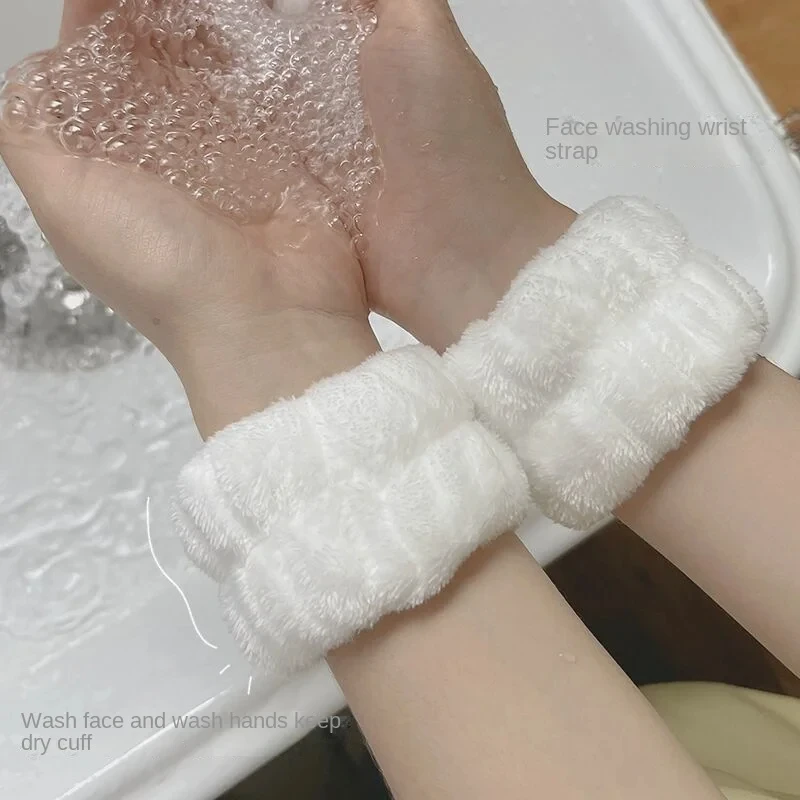 Banda para lavar la cara y la muñeca, 2 uds., absorbe el agua, limpiar el sudor, pulsera, diadema, funda a prueba de humedad, protector de muñeca - imagen 2
