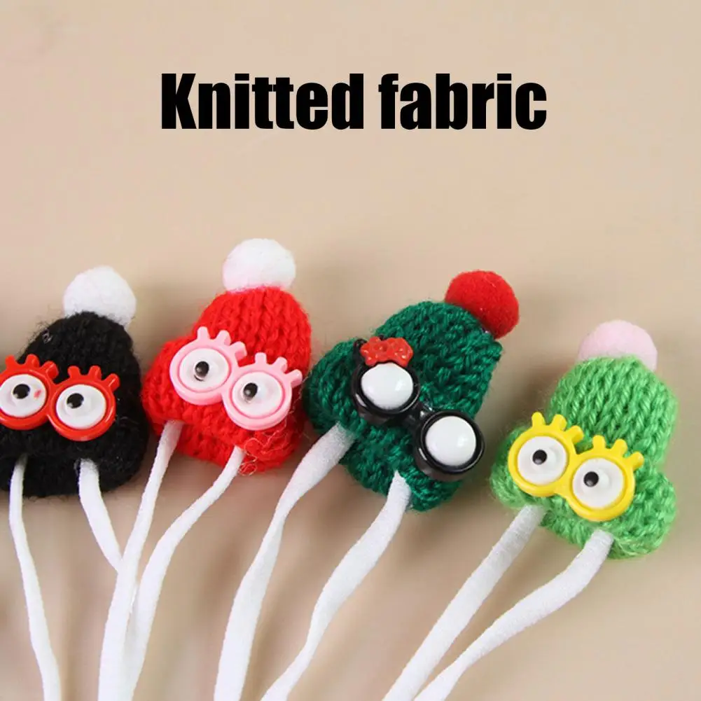 Gorro para hámster, gorro pequeño de punto con gafas con pompón, minisombrero pequeño para mascotas con correa ajustable para disfraz de conejillo de indias, gorro de utilería para fotografía - imagen 5