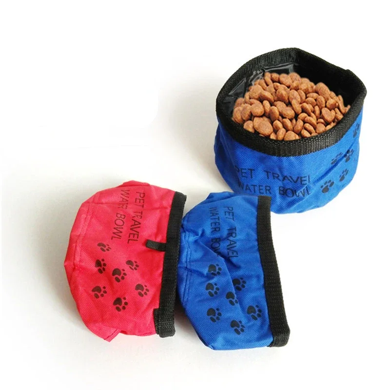 Comedero plegable de tela Oxford para mascotas, plato de agua y comida para perros, gatos y cachorros, ideal para viajes al aire libre - imagen 3