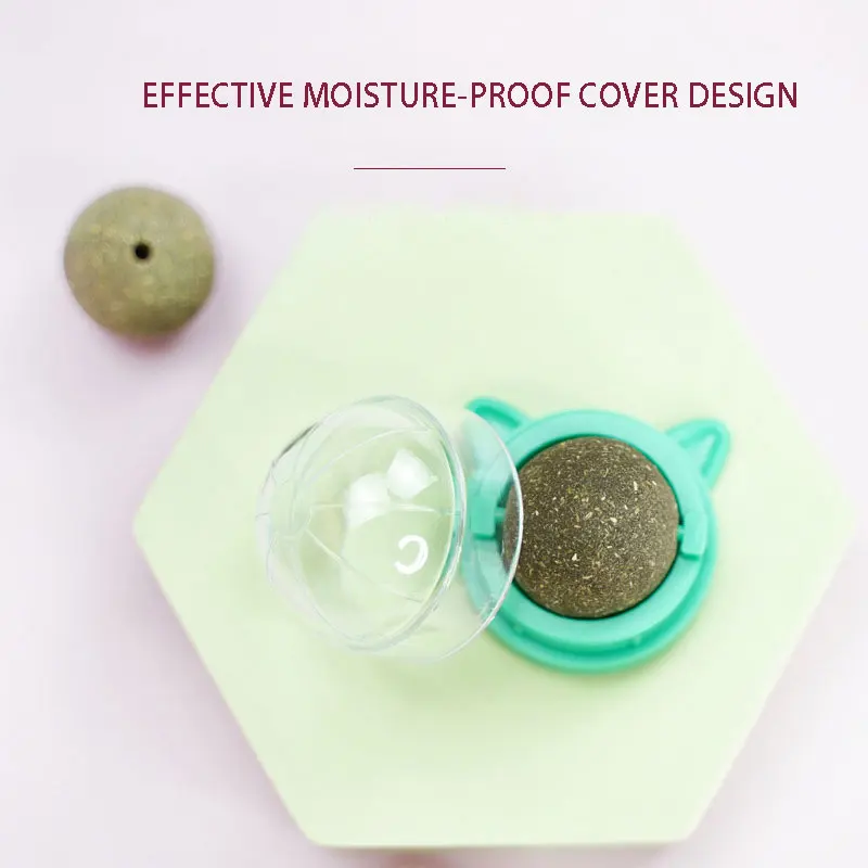 Juguete para gatos con hierba gatera, bola Natural, eliminación de hierba para gatos, trata para mejorar la digestión, pegatina de pared, rasguño, picazón, suministro saludable - imagen 3