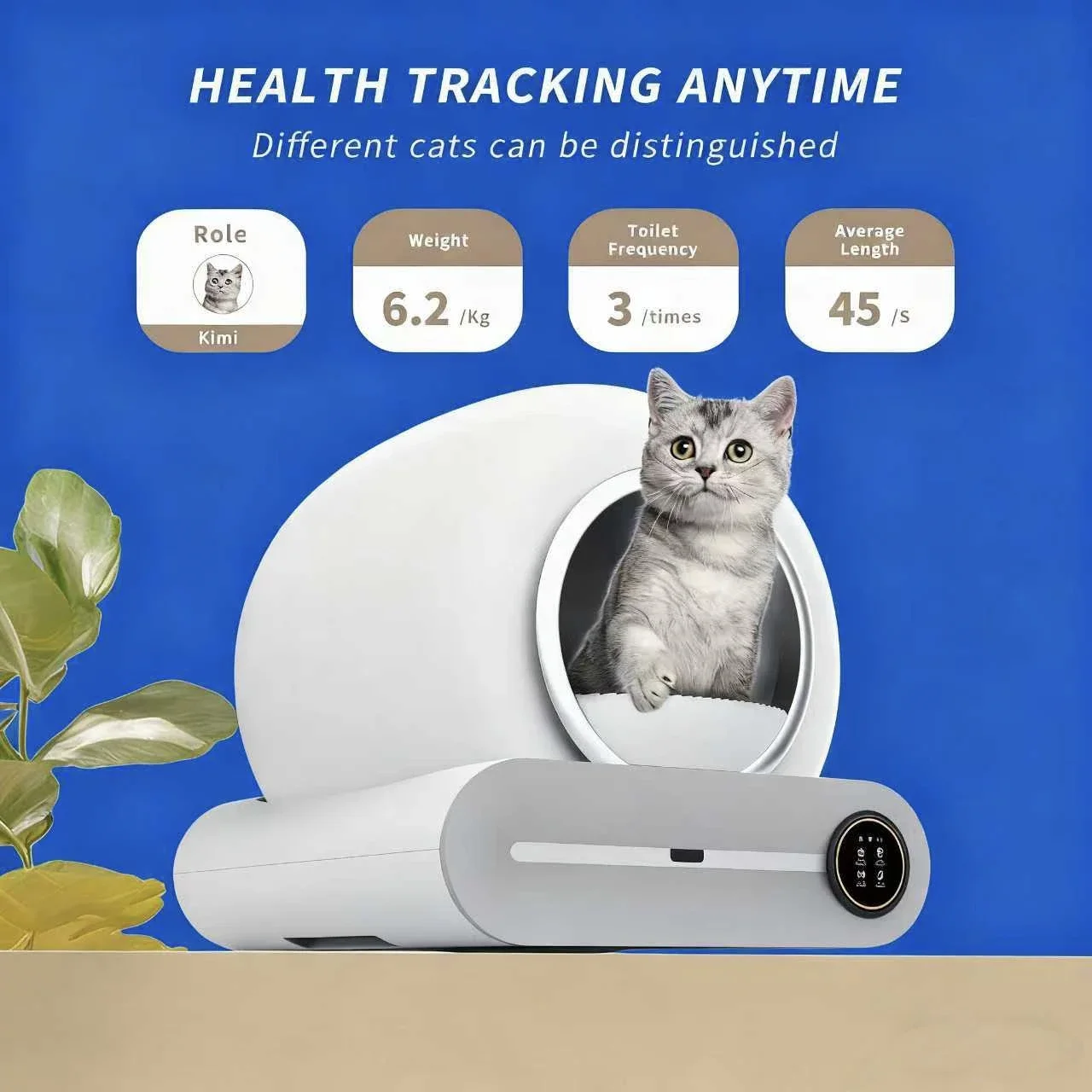 Caja de arena inteligente, inodoro para gatos autolimpiante automático, caja de arena eléctrica para gatos de gran tamaño con control remoto AI - imagen 5