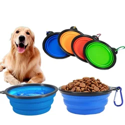 Comedero plegable de viaje con llavero para perros y gatos