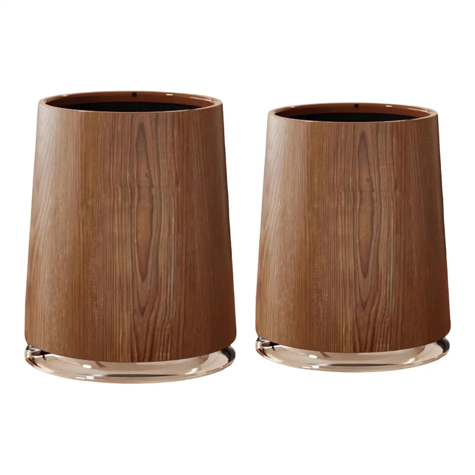 Trash Can Imitation Wood Grain,Round,Decorative,Farmhouse,Open Top,Wastebasket Garbage Can for Office Bedroom Household Home