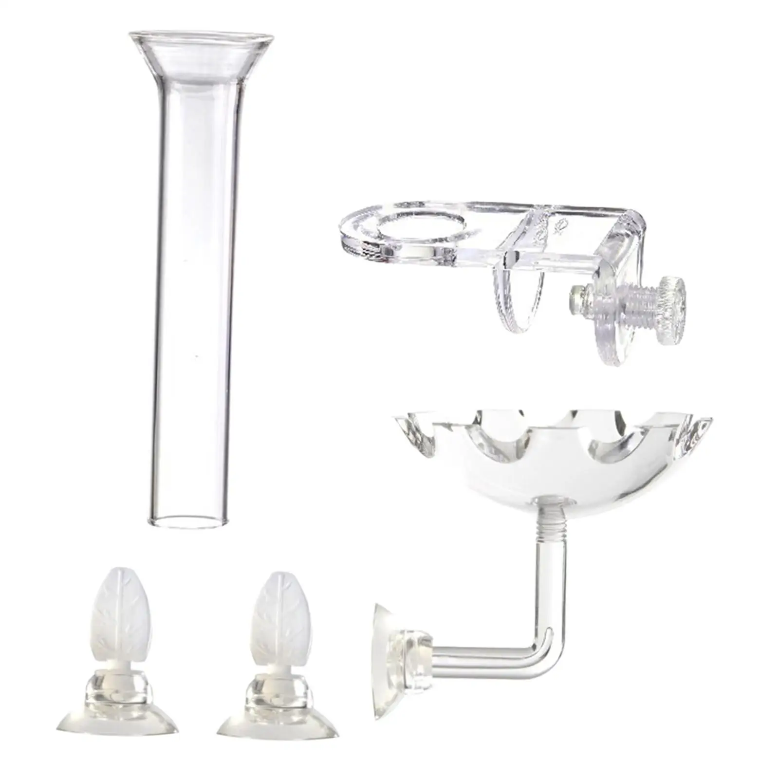 Kit de plato y tubo de alimentación de camarones transparente con diseño antiflotante, accesorios de alimentación para mascotas, comida para camarones de acuario - imagen 4