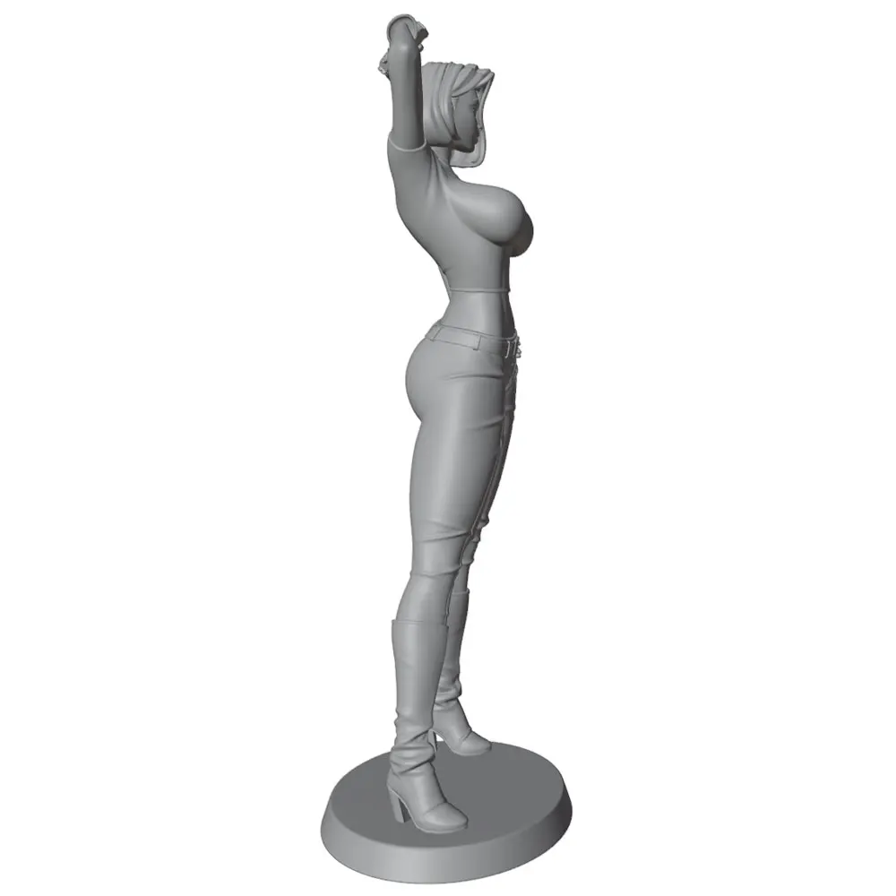 Figura de guerrero en resina gris decorativa – Lista para exponer - imagen 3