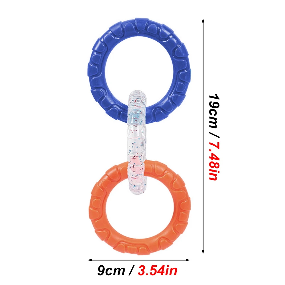 Anillo de juguete para masticar para perros TPR, duradero, no tóxico, interactivo, divertido, anillo para morder, juguetes de entrenamiento para limpieza de dientes, suministros para perros, 1 ud. - imagen 2