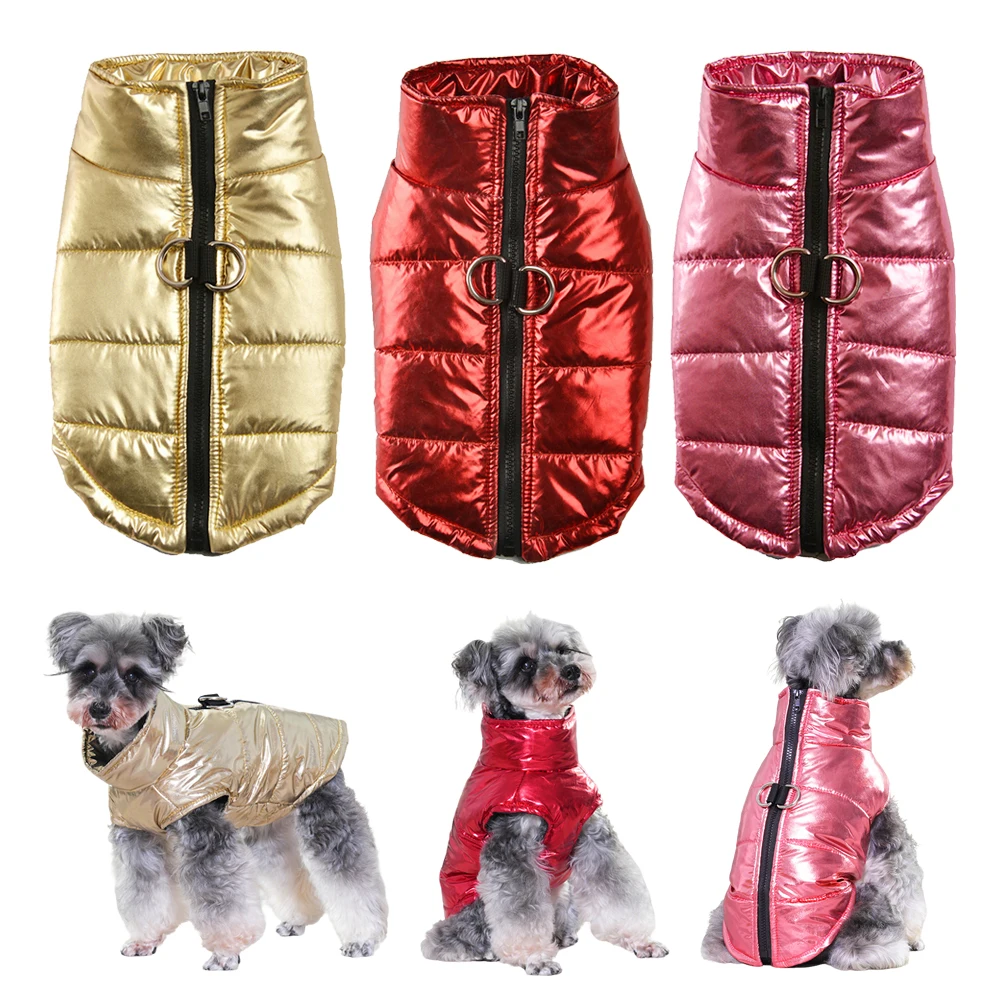 Chaqueta impermeable para cachorros, ropa cálida para perros con anillo en D para perros pequeños y medianos, gatos, Chihuahua, chaleco de Bulldog Francés, otoño e invierno