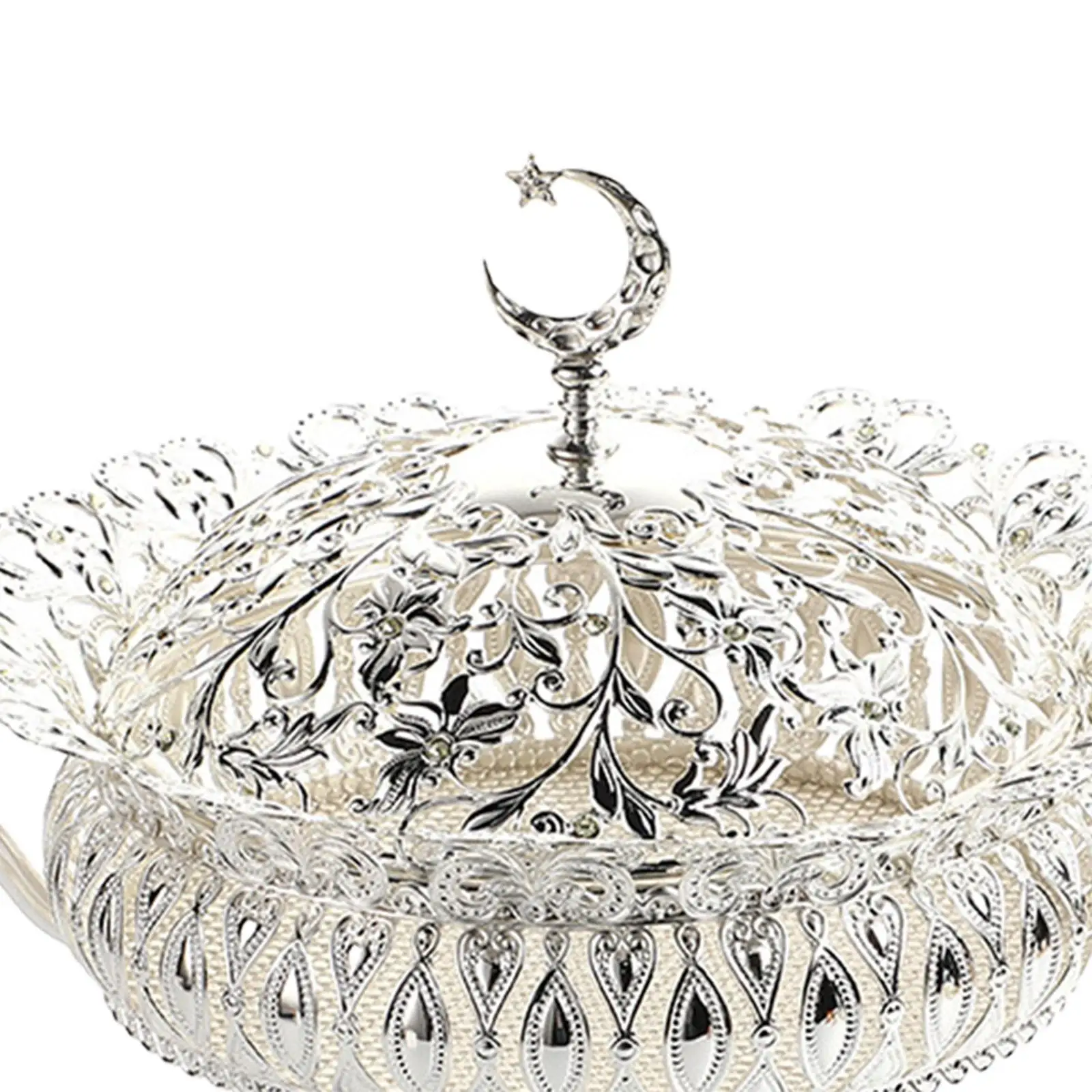 Footed Fruit Bowl Nordic Fruit Bowl with Cut Out Pattern Fruit Plate with Cover for Restaurant Household KTV Coffee Table Dining