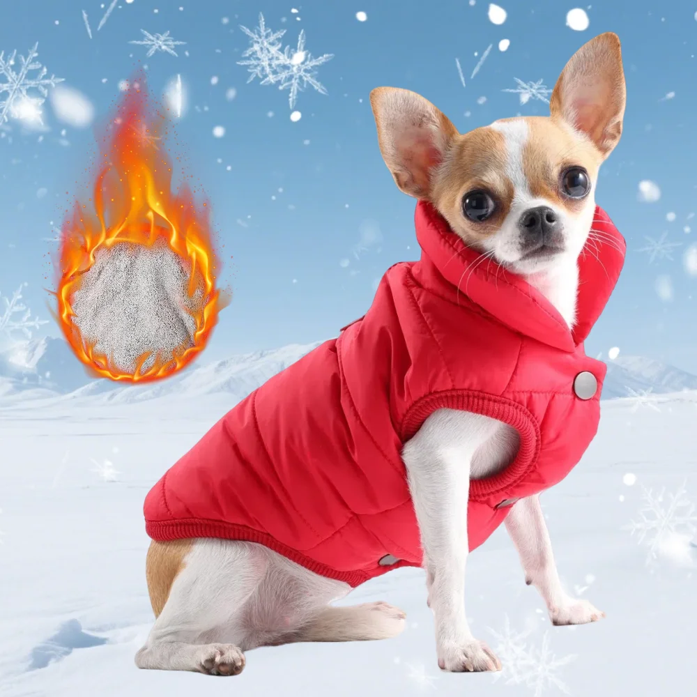 Ropa cálida de invierno para perros, disfraz bonito para mascotas, trajes suaves para cachorros, abrigo para mascotas al aire libre a prueba de viento, chaqueta para Chihuahua