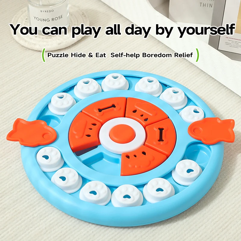 HOOPET Alfombra interactiva de forraje de rompecabezas para gatos - Alimentador de enriquecimiento de juego propio con orificios de tratamiento congelados, estimulación mental lenta F - imagen 4