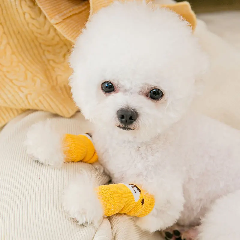 Calcetines de articulación de dibujos animados para perros pequeños, rodilleras para perros pequeños de tamaño mediano, calcetines de primavera para mascotas, cuatro estaciones, estilo lindo - imagen 2
