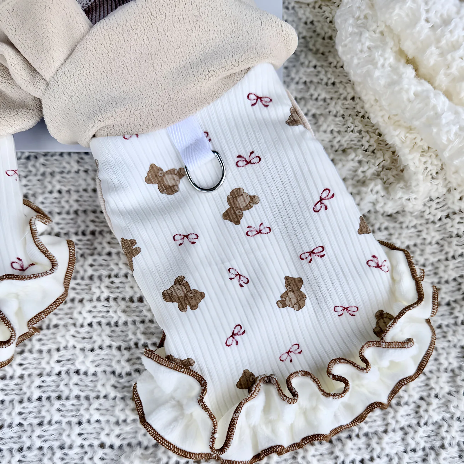 Vestido de terciopelo para otoño e invierno para mascotas, abrigo para perros pequeños y gatos, chaleco grueso bonito de invierno, ropa para perros pequeños, ropa para cachorros - imagen 3