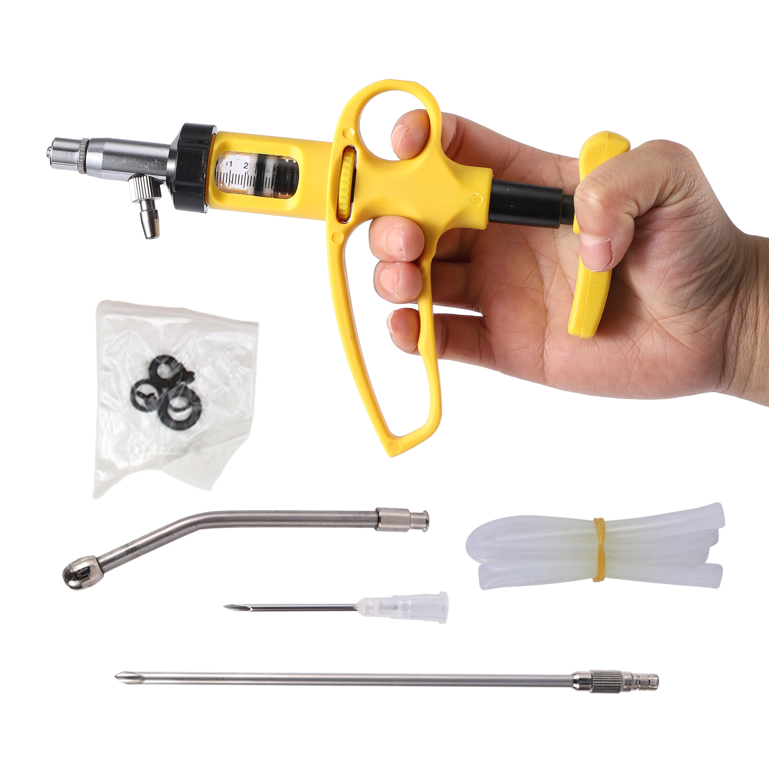 Pistola de drenaje veterinario, inyector de jeringa continua para animales, dispositivo de infusión de cerdo, ganado, ovejas, pollo, inyección de vacuna, 5ml/10ml, 1 ud.