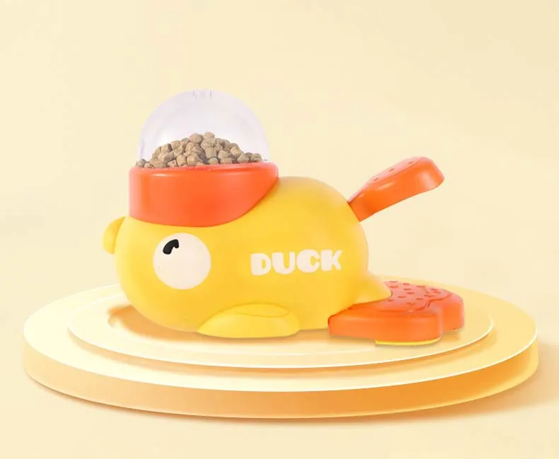 Juguete dispensador de comida amarillo para perros