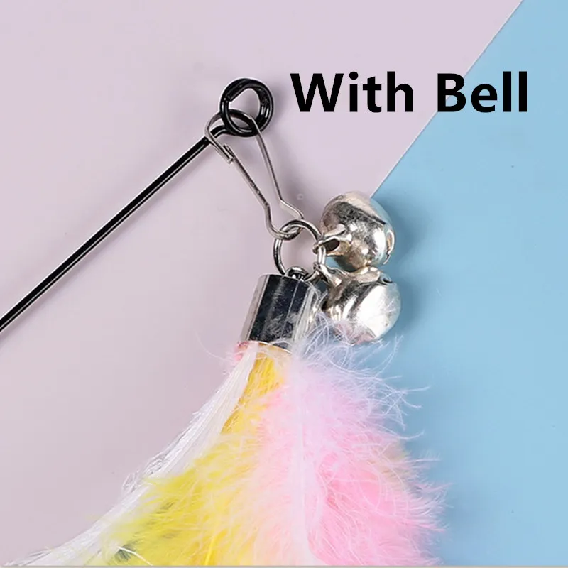 ของเล่นแมวของเล่น Interactive Sucker Feather ของเล่นสำหรับแมว Tease Sucker สแตนเลสเบ็ดตกปลาเรืองแสงแมวของเล่น Bell ผลิตภัณฑ์สัตว์เลี้ยง - imagen 5