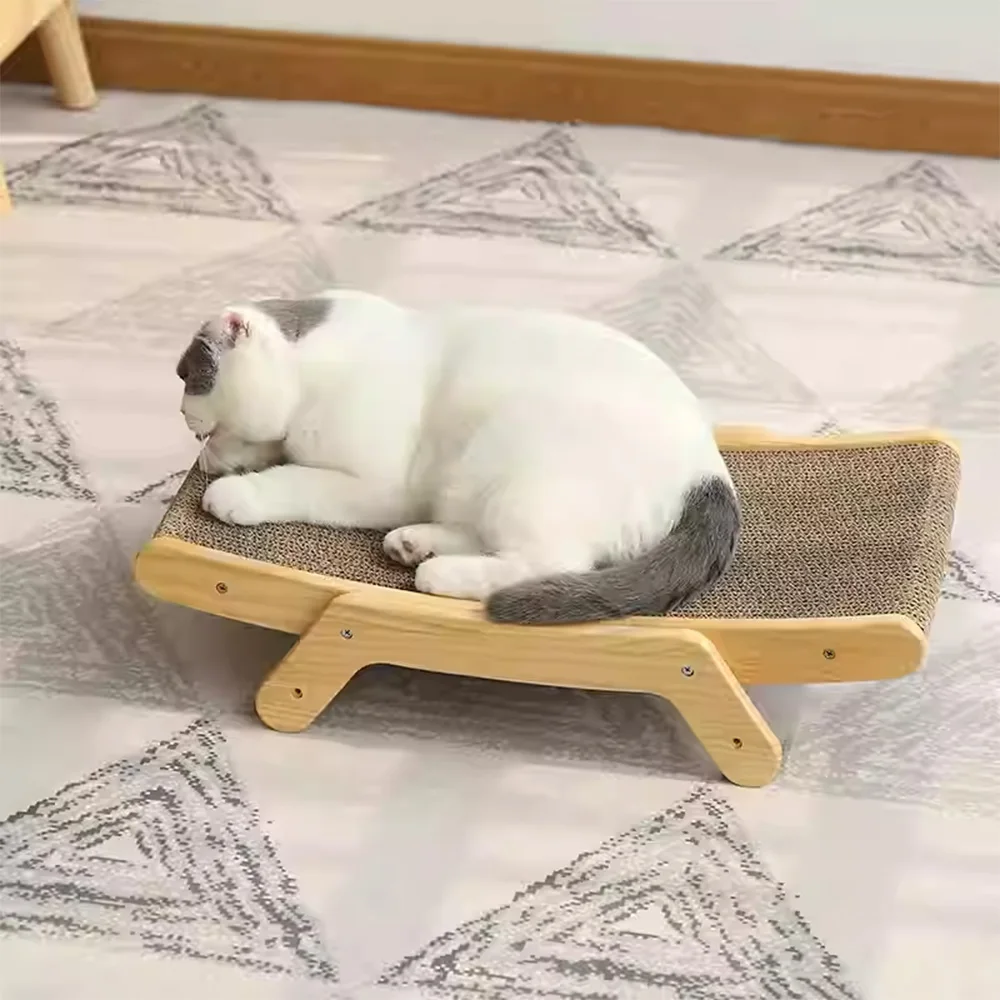 Rascador de madera ajustable para gatos, almohadilla para rascar gatos con superficie de Sisal, cama para gatos de interior, rascador y descansar