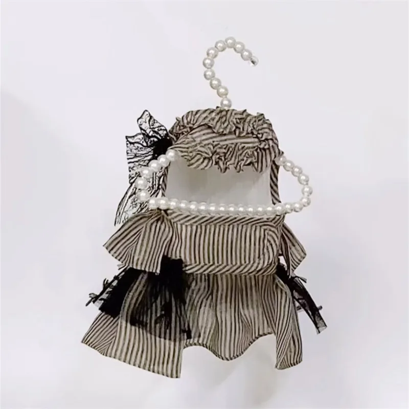 Falda de pastel a rayas de primavera para mascotas, chaleco a rayas de primavera para gatos, bonito vestido de peluche, vestidos para perros pequeños, ropa para cachorros