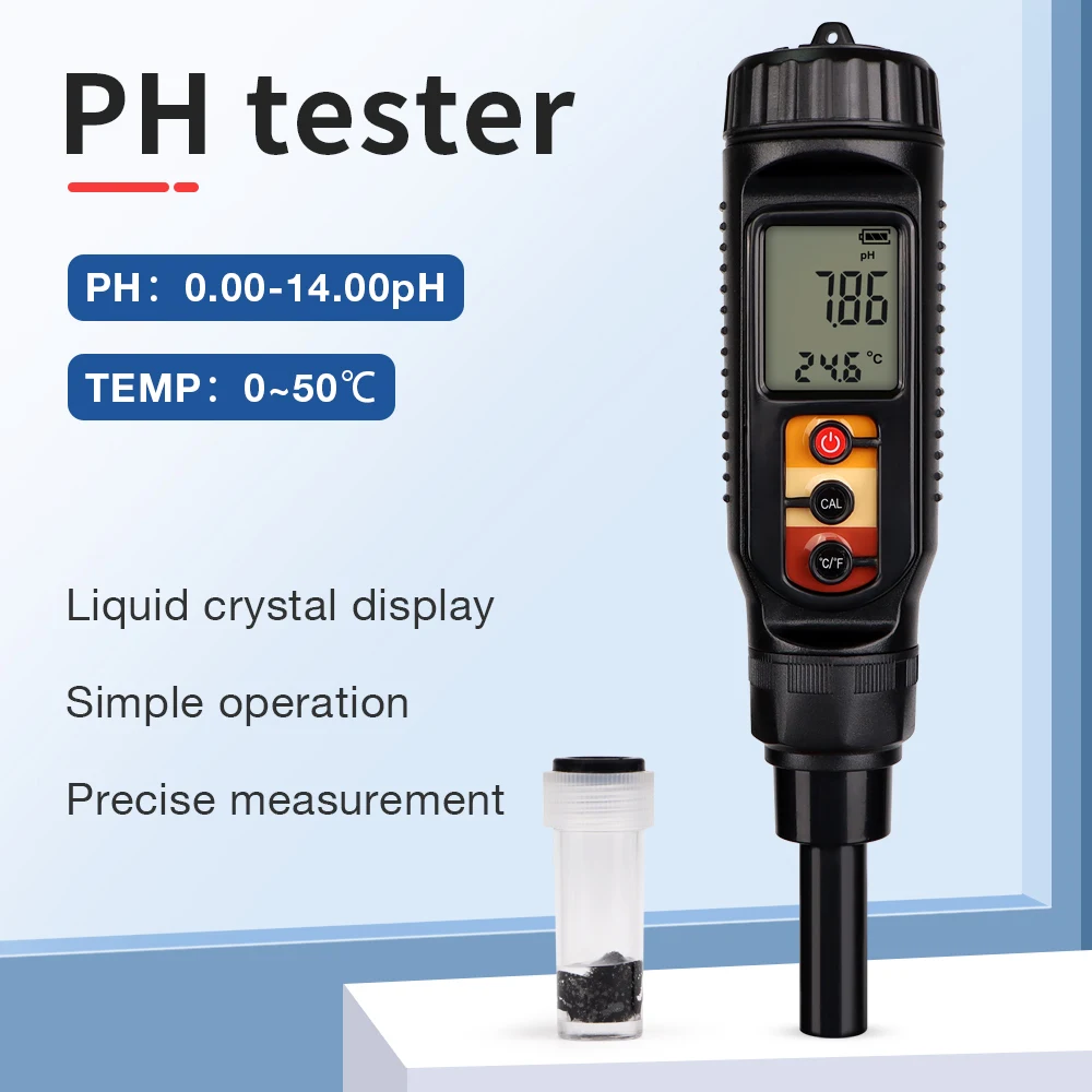 Medidor de PH Digital para alimentos, Detector de PH de masa de suelo portátil, probador de acidez de precisión, pluma de prueba de PH para fruta, queso y carne, 0,00-14,00pH