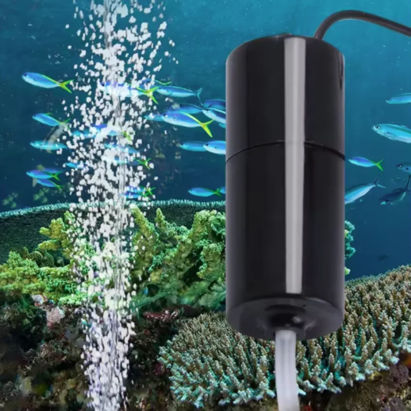 Bomba de oxígeno para pecera USB, compresor de aire silencioso para acuario, aireador, accesorios portátiles para soporte de vida acuática