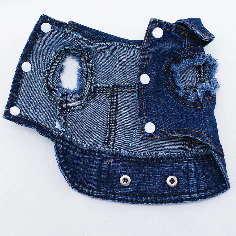 Chaqueta vaquera para perros a la moda de primavera, ropa clásica para cachorros para perros pequeños, pantalones vaqueros para Chihuahua, disfraz personalizado para mascotas, 2023 - imagen 5