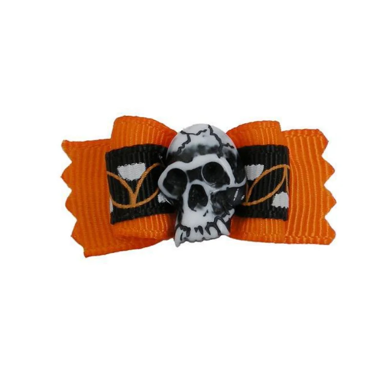 20/50/100 Uds. Lazos para el pelo de perro y gato, bandas de goma, lazos de estilo Halloween, accesorios de aseo para el pelo de mascota con esqueleto, lazos para cachorros, sombreros para gatos - imagen 4