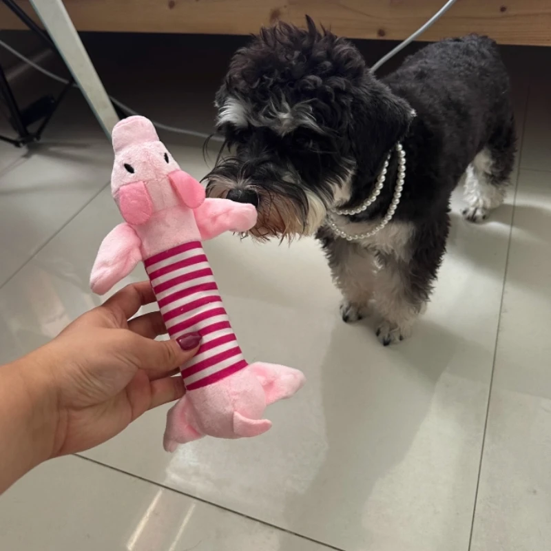 Juguetes para masticar de felpa chirriantes, divertidas muñecas para mascotas con sonido, juego interactivo de forro polar duradero para mascotas, perfecto para masticar y abrazar - imagen 2