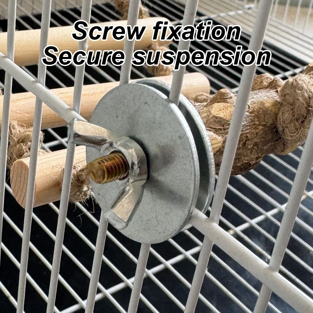 Escalera de madera interactiva para mascotas, juguete para loros y pájaros, jaula para hámster, palo de molienda divertido, juguete de escalada, accesorios para jaulas de pájaros, 1 ud. - imagen 4