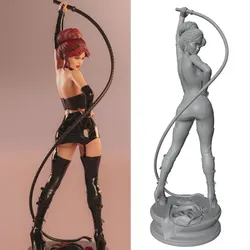 Figuras de resina femeninas sensuales con látigo sin montar ni pintar