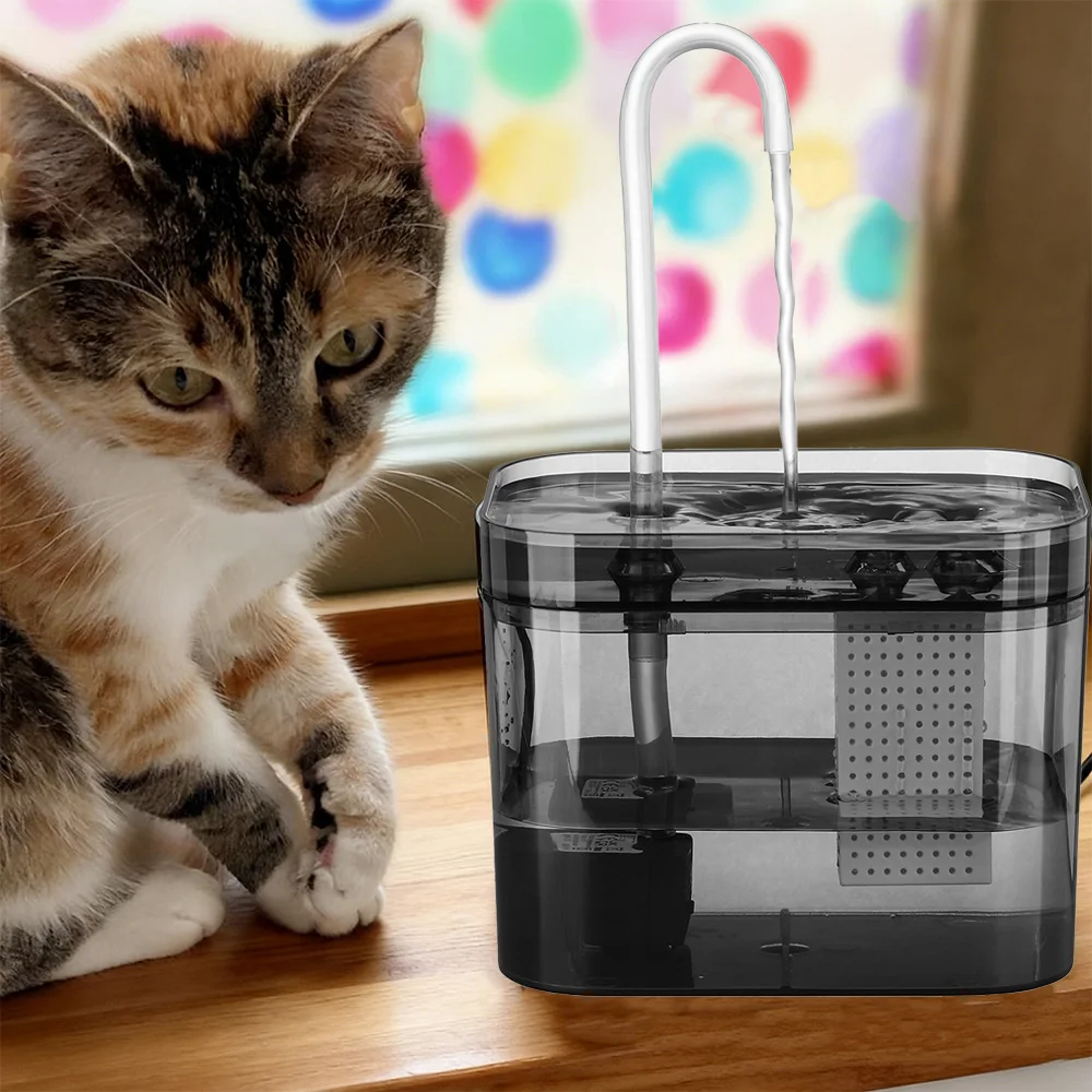Fuente de agua para gatos ultrasilenciosa con boquilla de grifo, dispensador de circulación filtrado alimentado por USB, hidratación para gatos y perros pequeños de interior - imagen 4