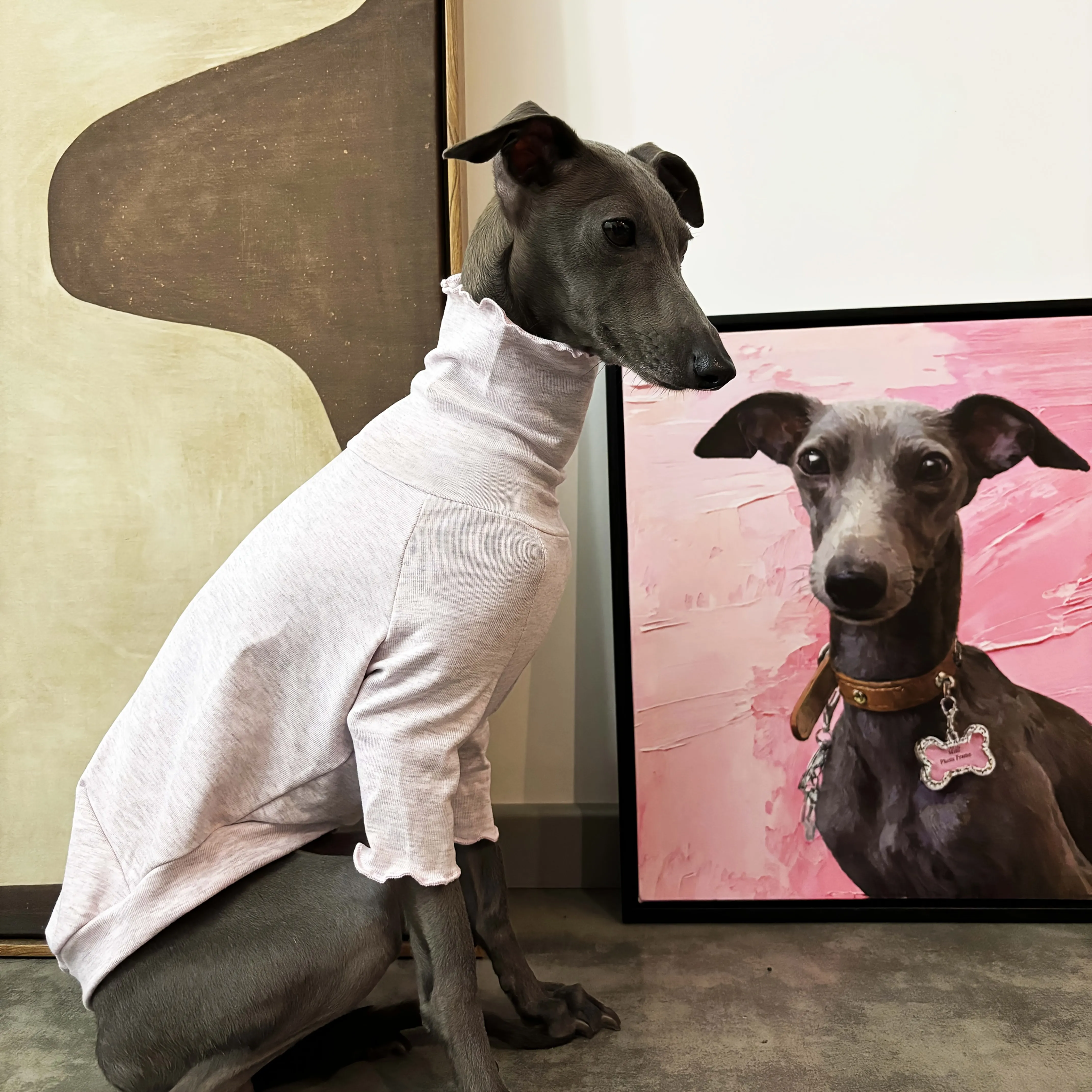 Camiseta elástica de cuello alto para Galgo Italiano – Ropa suave - imagen 5