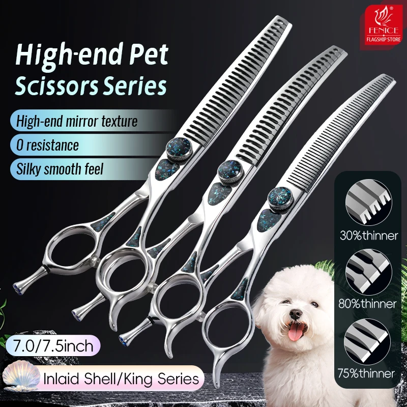 Tijeras de aseo rectas y curvas para perros – set profesional