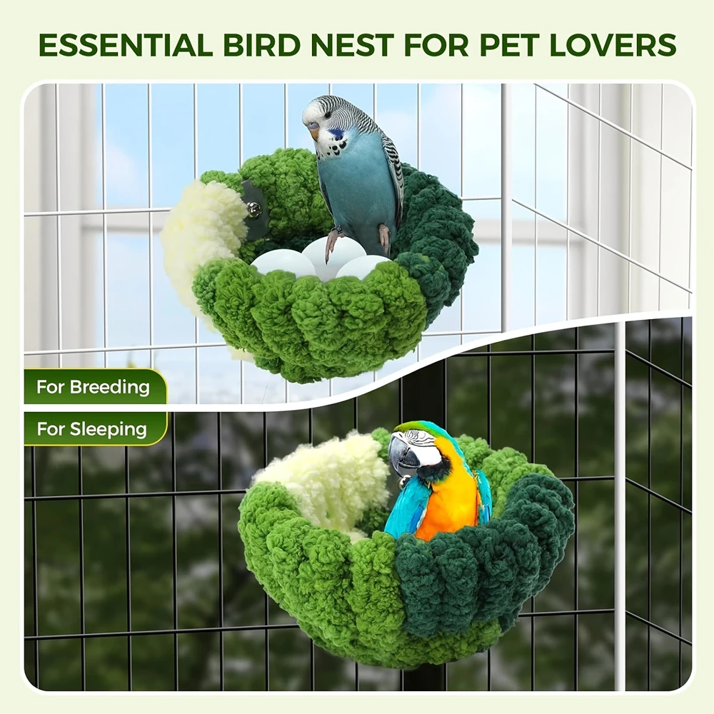 Nido de Pájaro cálido y acogedor para otoño e invierno, loro de peluche, cama redonda para dormir, casa de juguete para animales pequeños, accesorios para jaula de loros y pájaros - imagen 5