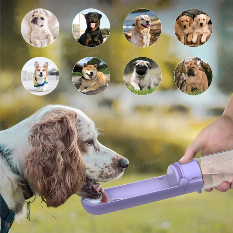 Botella de agua plegable portátil para perros, bebedero para gatos a prueba de fugas para caminar al aire libre, accesorios para perros pequeños y grandes - imagen 4